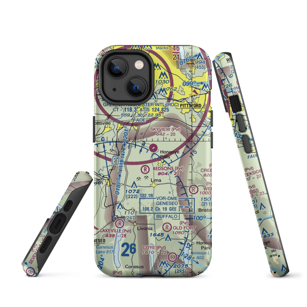 Smiths Land Base Airport (53NY) VFR Sectional  Tough iPhone Case iPhone 14 model shown
