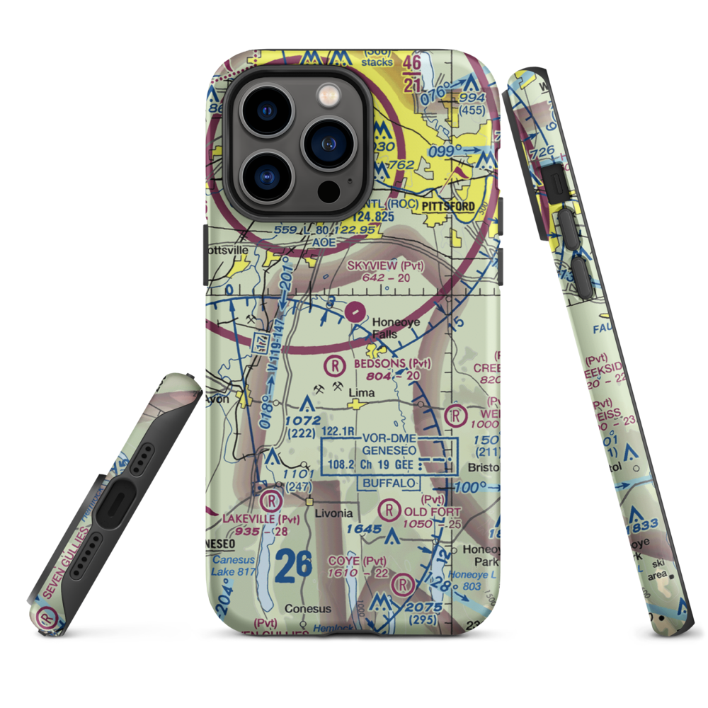 Smiths Land Base Airport (53NY) VFR Sectional  Tough iPhone Case iPhone 14 Pro Max model shown