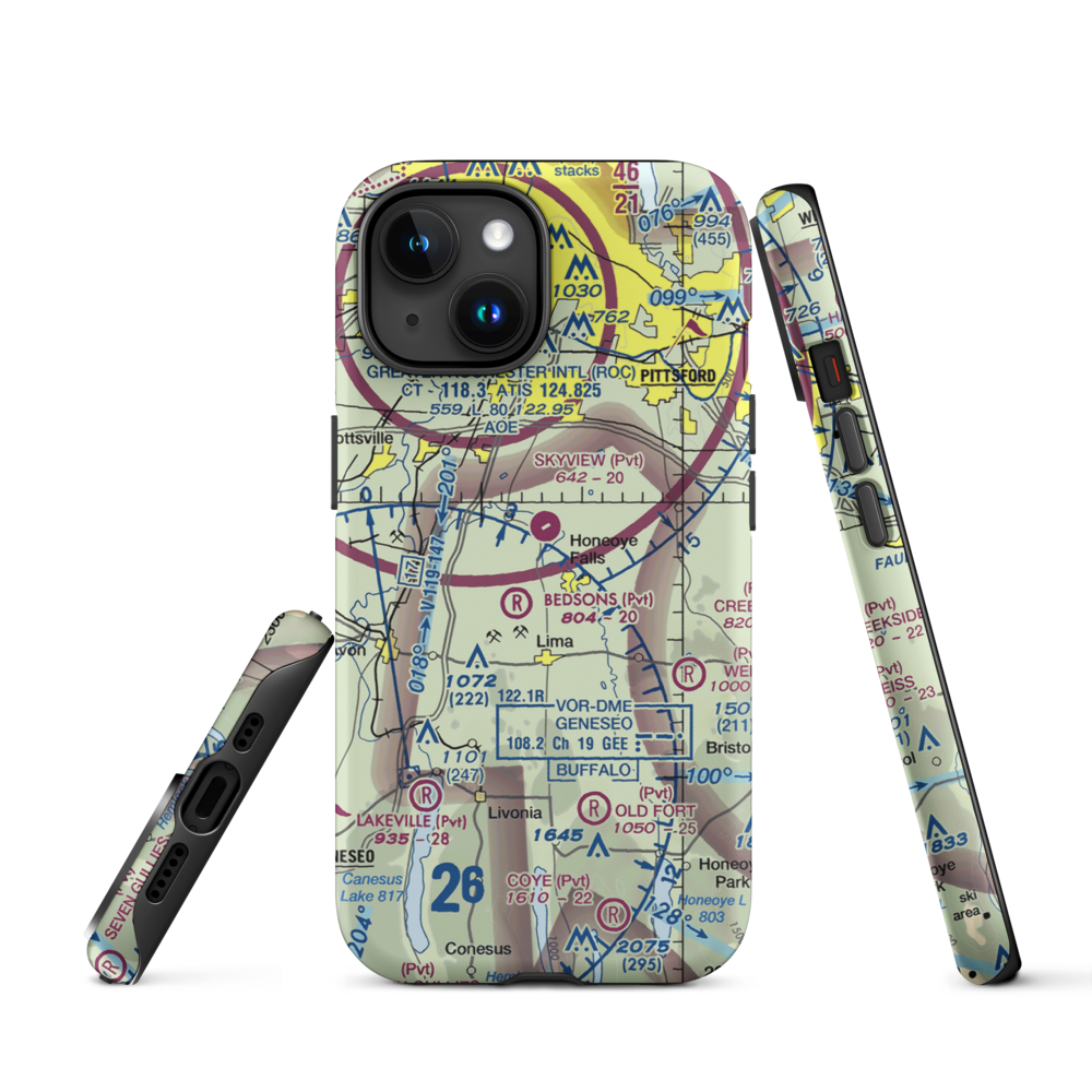 Smiths Land Base Airport (53NY) VFR Sectional  Tough iPhone Case iPhone 15 model shown