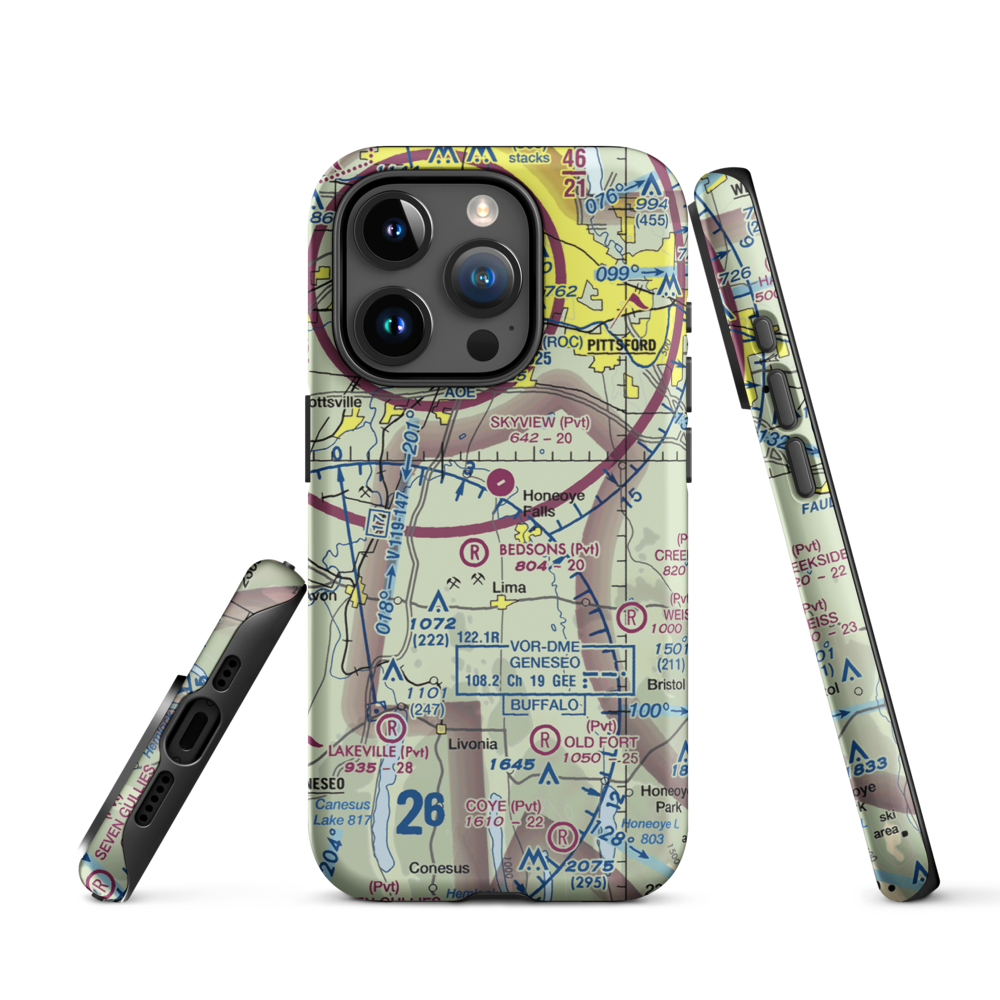 Smiths Land Base Airport (53NY) VFR Sectional  Tough iPhone Case iPhone 15 Pro model shown