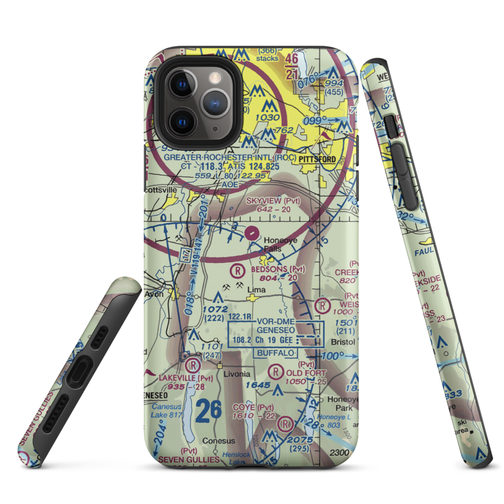 Smiths Land Base Airport (53NY) VFR Sectional  Tough iPhone Case iPhone 11 Pro Max model shown