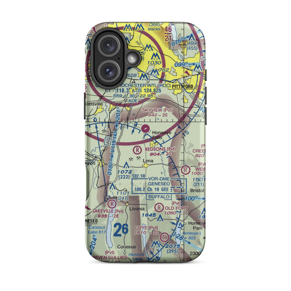 Smiths Land Base Airport (53NY) VFR Sectional  Tough iPhone Case iPhone 16 Plus model shown