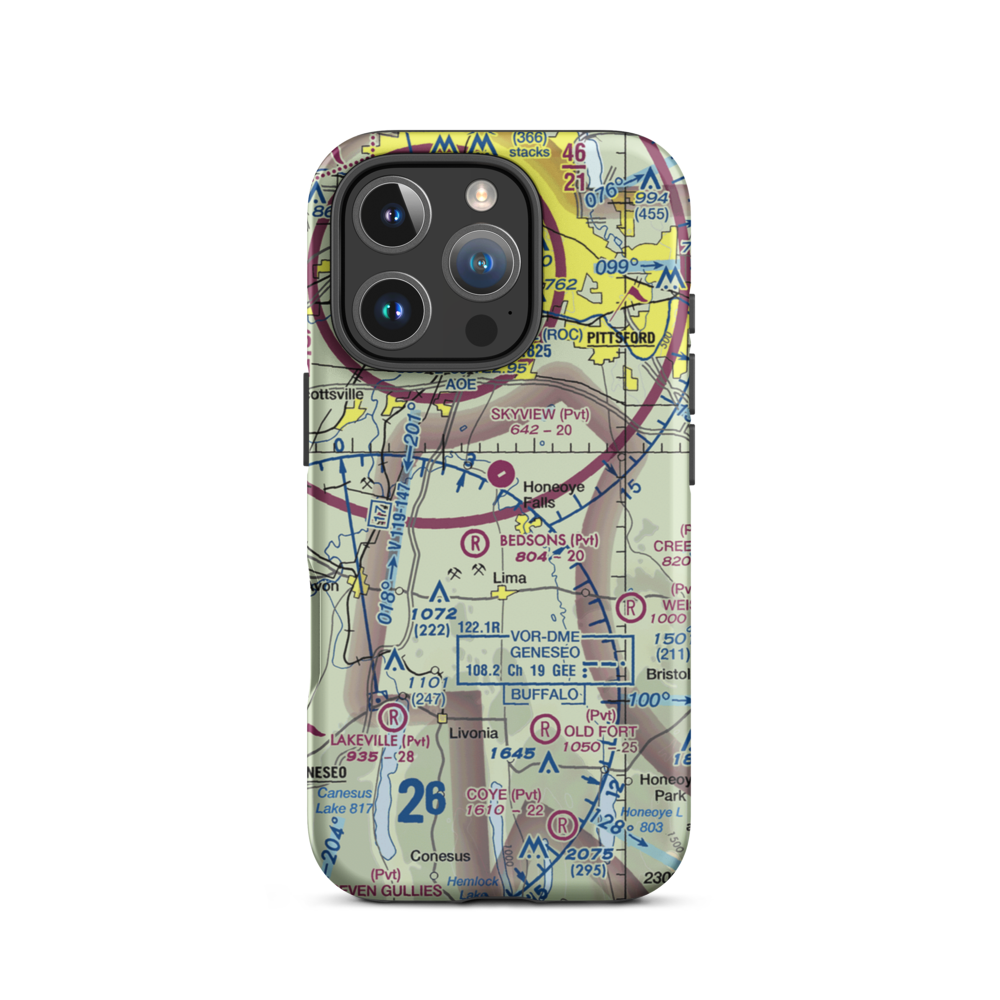 Smiths Land Base Airport (53NY) VFR Sectional  Tough iPhone Case iPhone 16 Pro model shown
