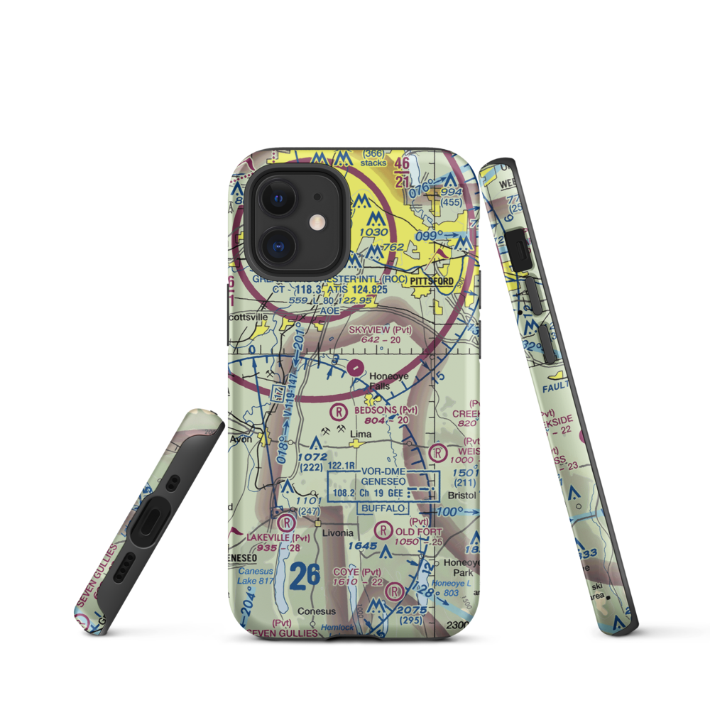 Smiths Land Base Airport (53NY) VFR Sectional  Tough iPhone Case iPhone 12 mini model shown
