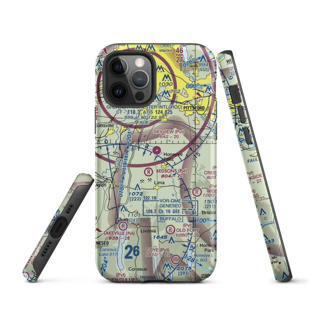 Smiths Land Base Airport (53NY) VFR Sectional  Tough iPhone Case iPhone 12 Pro model shown