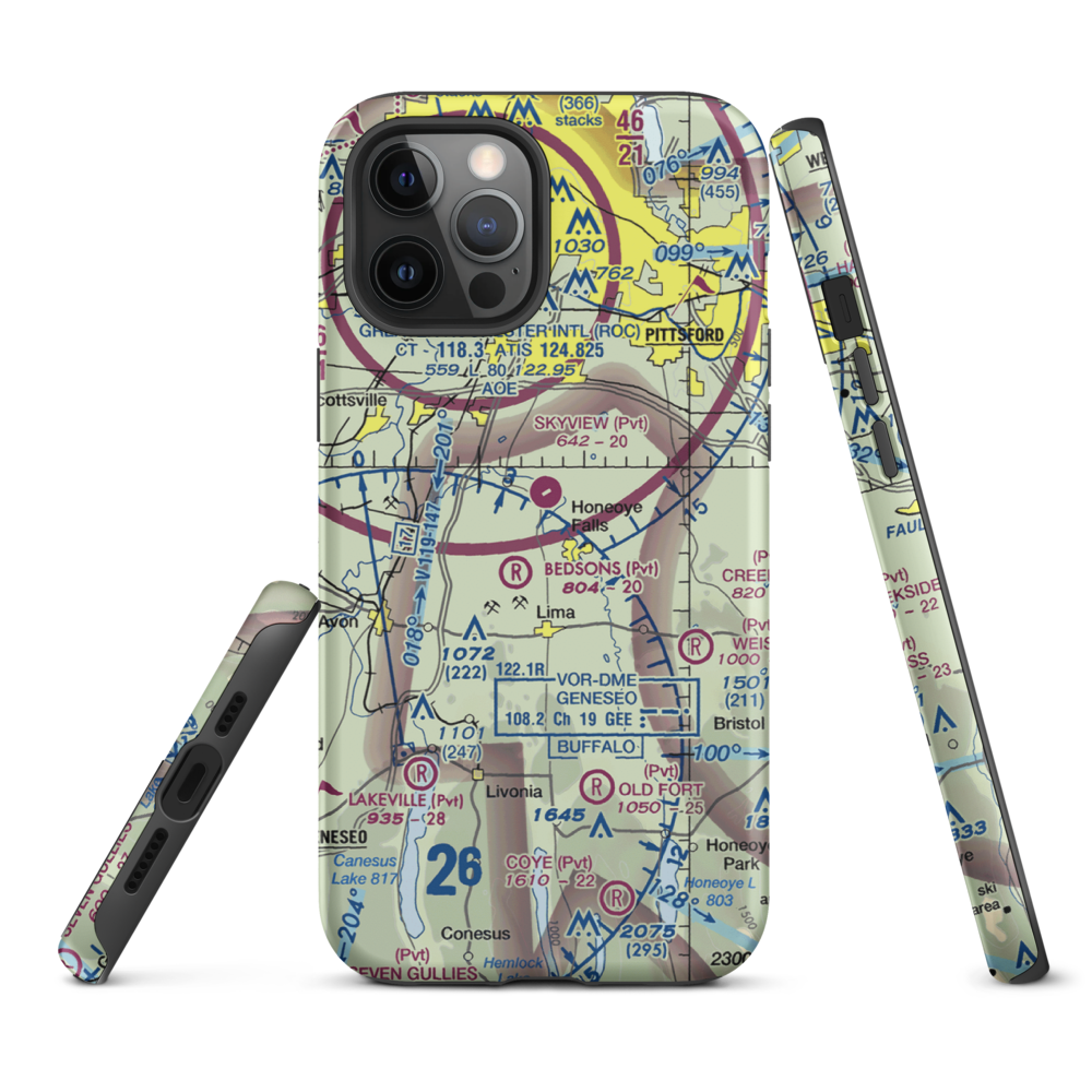 Smiths Land Base Airport (53NY) VFR Sectional  Tough iPhone Case iPhone 12 Pro Max model shown