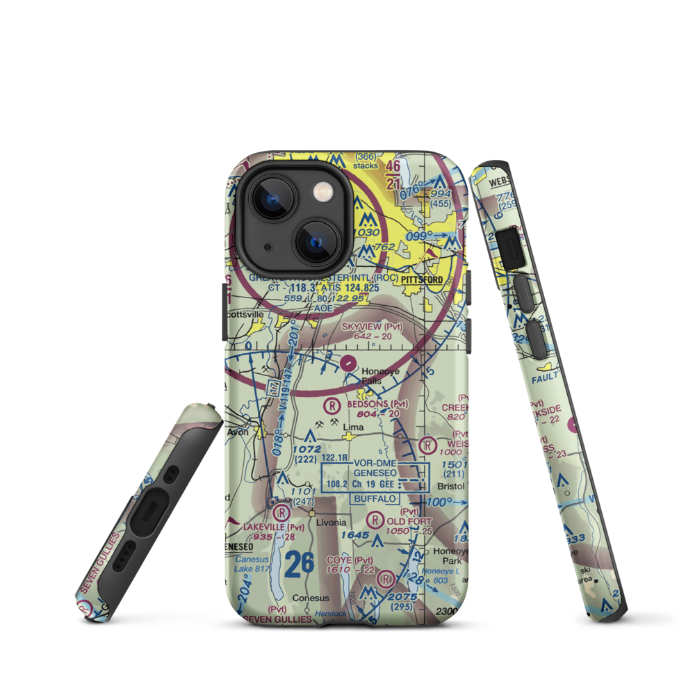 Smiths Land Base Airport (53NY) VFR Sectional  Tough iPhone Case iPhone 13 mini model shown