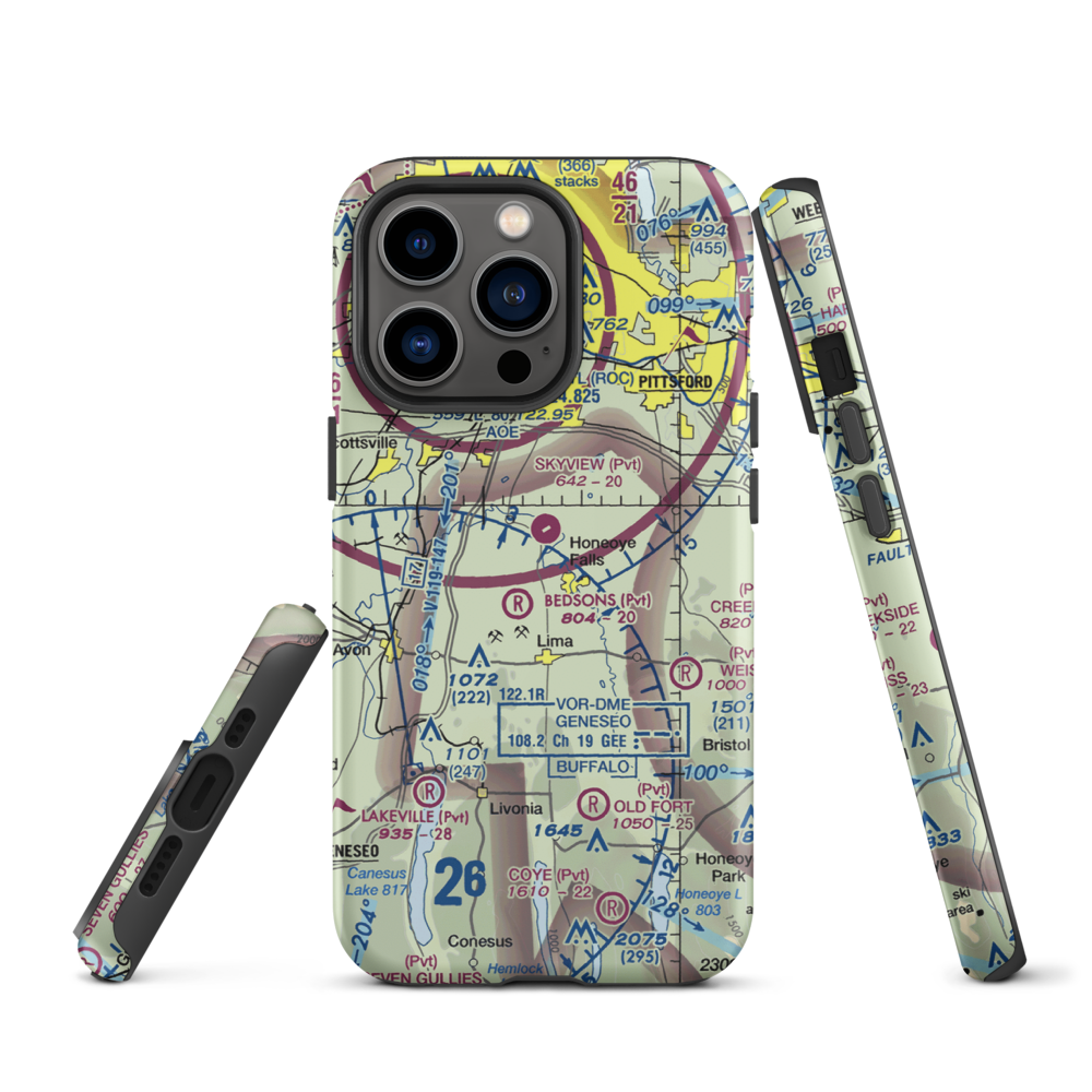 Smiths Land Base Airport (53NY) VFR Sectional  Tough iPhone Case iPhone 13 Pro model shown