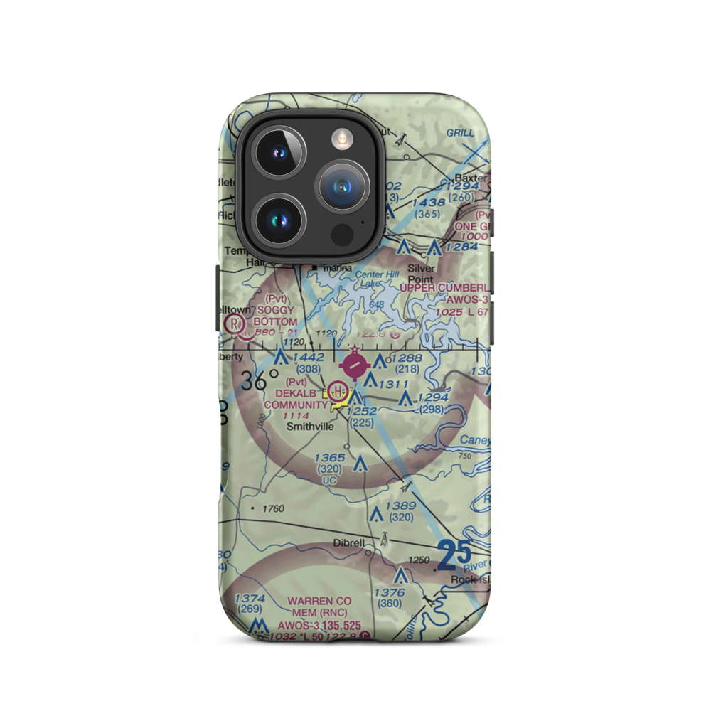 Smithville Municipal Airport (0A3) VFR Sectional  Tough iPhone Case iPhone 16 Pro model shown