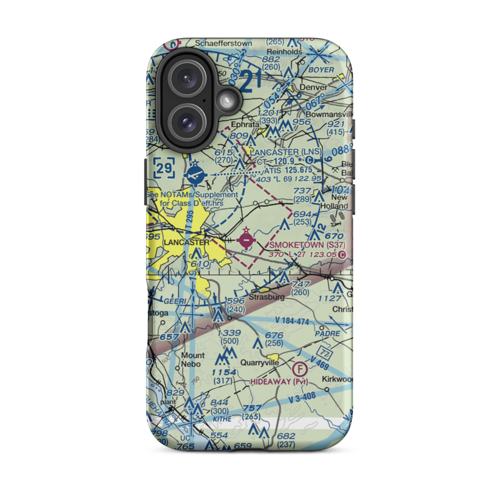 Smoketown Airport (S37) VFR Sectional  Tough iPhone Case iPhone 16 Plus model shown