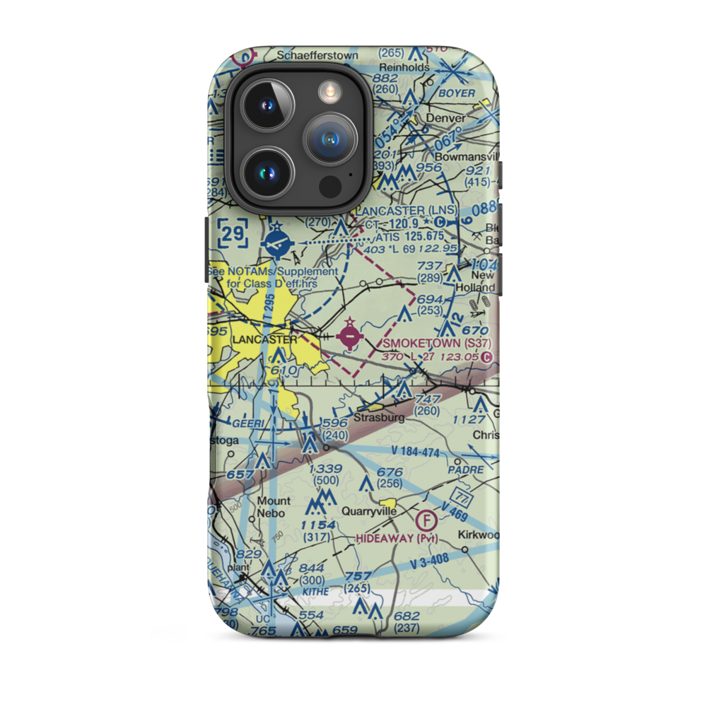 Smoketown Airport (S37) VFR Sectional  Tough iPhone Case iPhone 16 Pro Max model shown