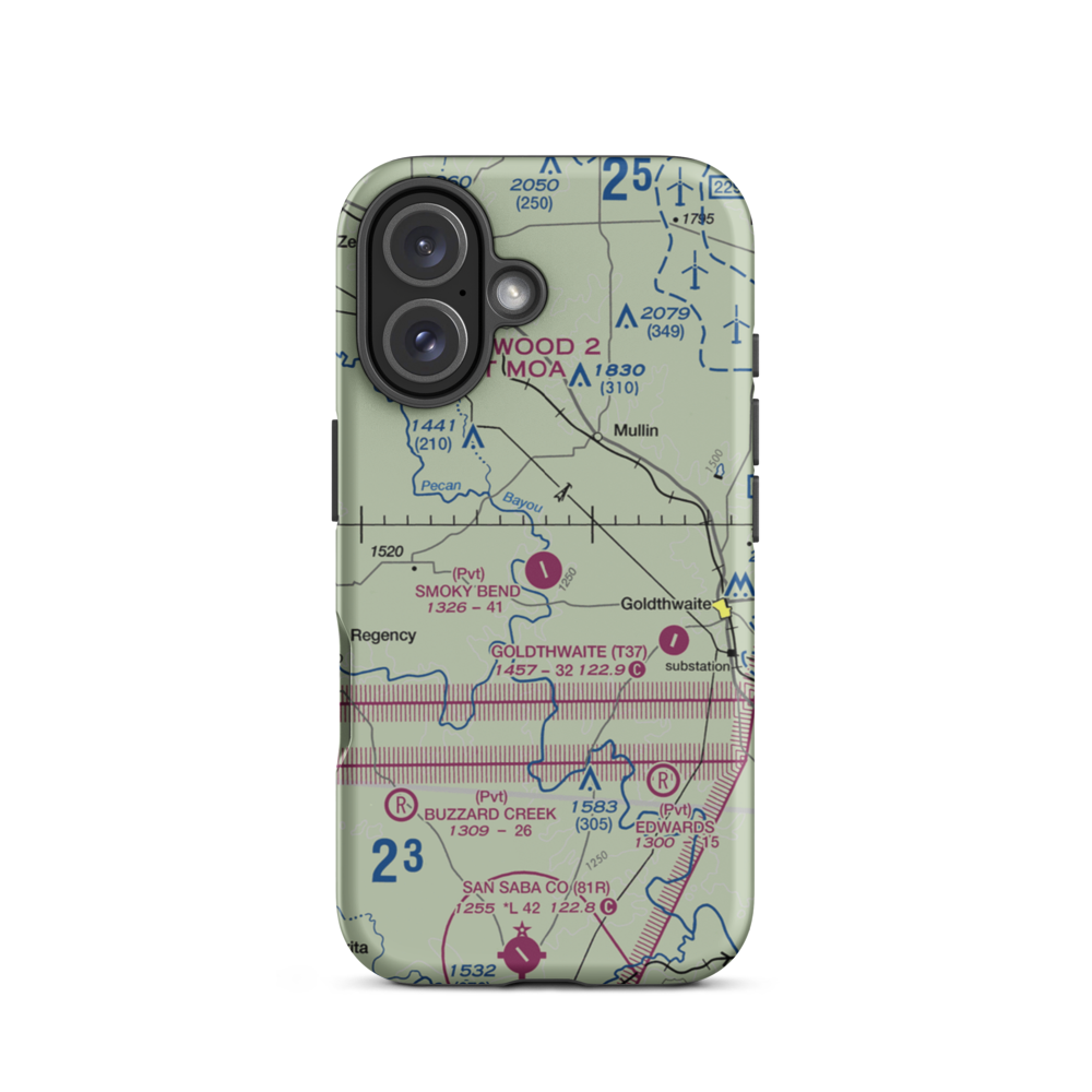 Smoky Bend Ranch Airport (TA24) VFR Sectional  Tough iPhone Case iPhone 16 model shown