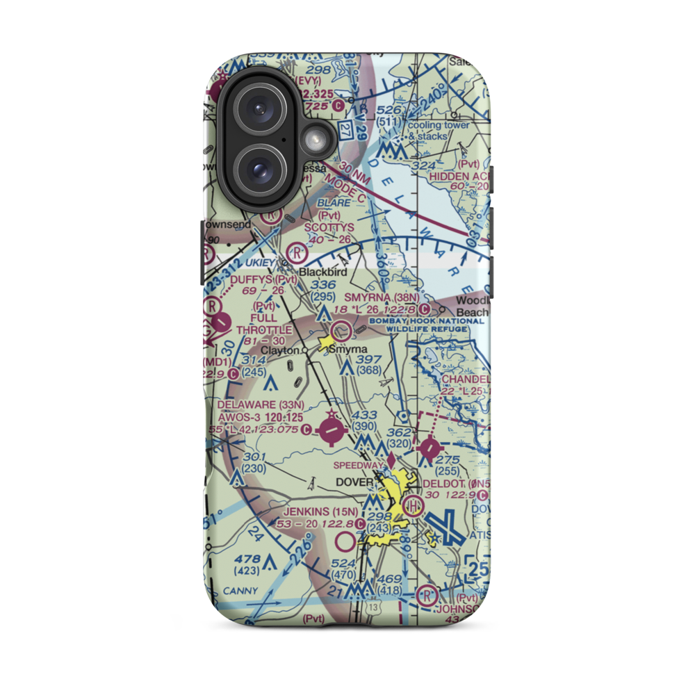 Smyrna Airport (38N) VFR Sectional  Tough iPhone Case iPhone 16 Plus model shown
