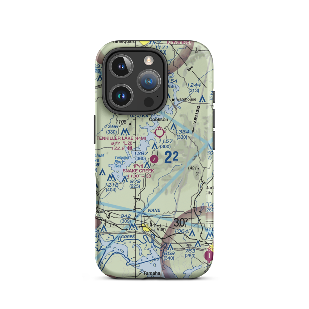 Snake Creek Wilderness Airport (OK06) VFR Sectional  Tough iPhone Case iPhone 16 Pro model shown