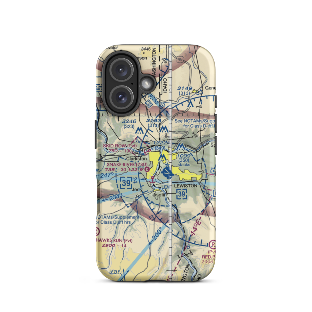 Snake River Seaplane Base (78U) VFR Sectional  Tough iPhone Case iPhone 16 model shown