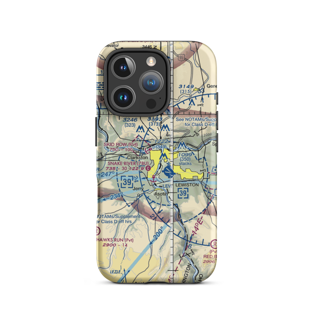 Snake River Seaplane Base (78U) VFR Sectional  Tough iPhone Case iPhone 16 Pro model shown