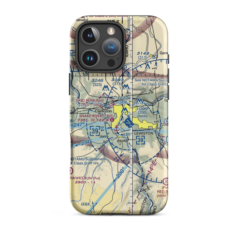 Snake River Seaplane Base (78U) VFR Sectional  Tough iPhone Case iPhone 16 Pro Max model shown