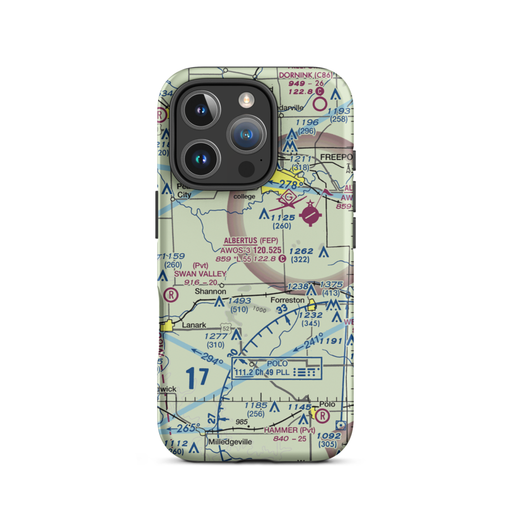 Sneek Airport (2IL0) VFR Sectional  Tough iPhone Case iPhone 16 Pro model shown