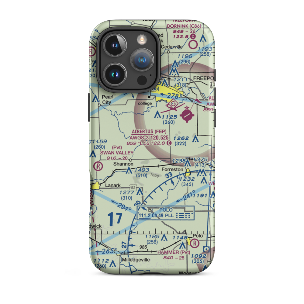 Sneek Airport (2IL0) VFR Sectional  Tough iPhone Case iPhone 16 Pro Max model shown