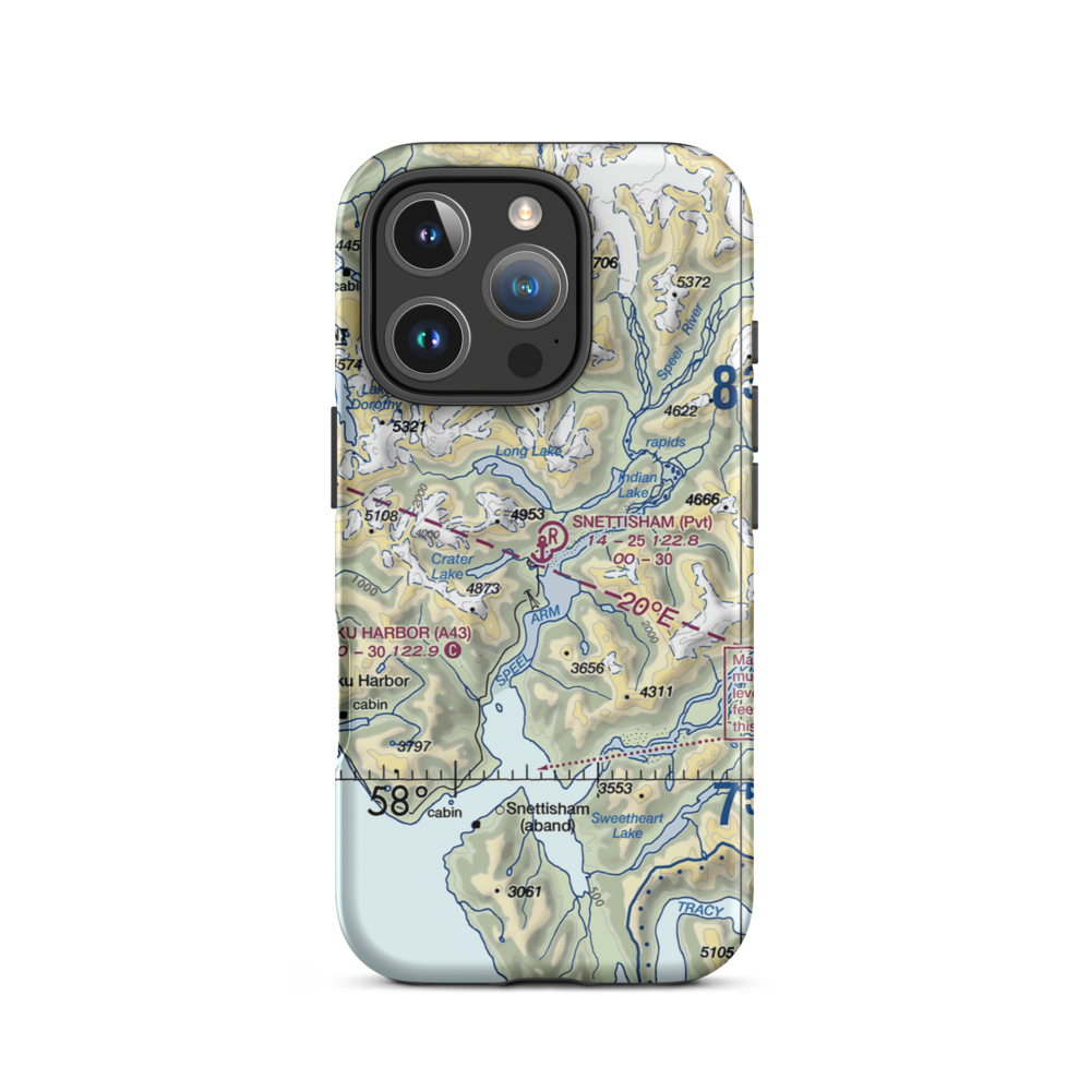 Snettisham Airport (7AK2) VFR Sectional  Tough iPhone Case iPhone 16 Pro model shown