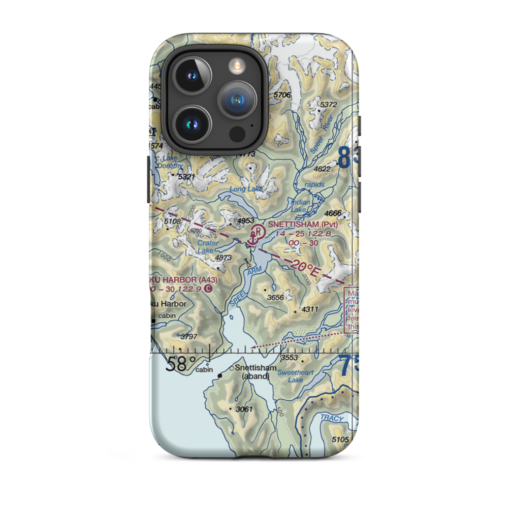 Snettisham Airport (7AK2) VFR Sectional  Tough iPhone Case iPhone 16 Pro Max model shown
