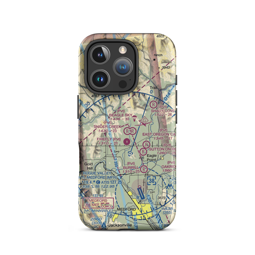 Snider Creek Airport (OR06) VFR Sectional  Tough iPhone Case iPhone 16 Pro model shown