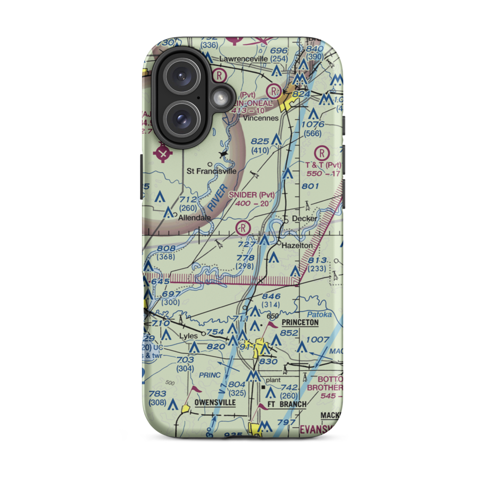 Snider Field (0IN1) VFR Sectional  Tough iPhone Case iPhone 16 Plus model shown
