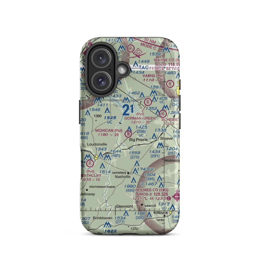 Snoddy Air Strip (34OI) VFR Sectional  Tough iPhone Case iPhone 16 model shown