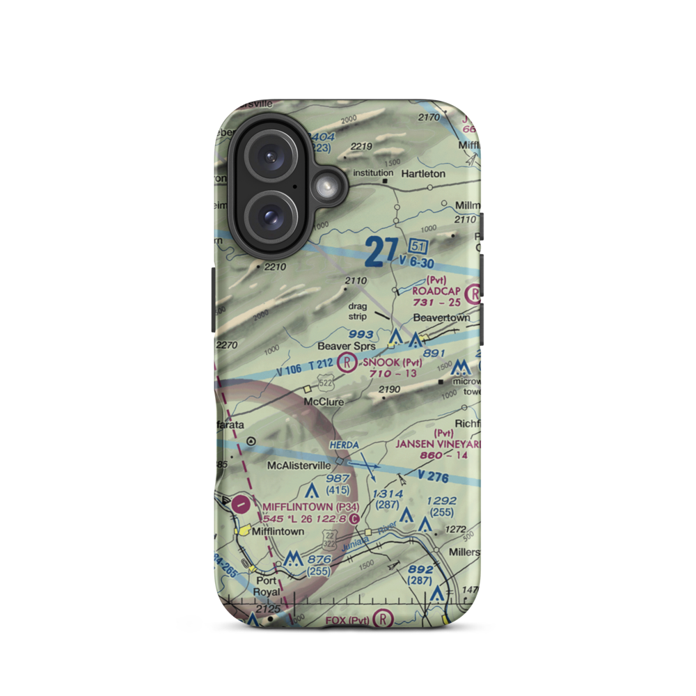 Snook Airport (PS06) VFR Sectional  Tough iPhone Case iPhone 16 model shown