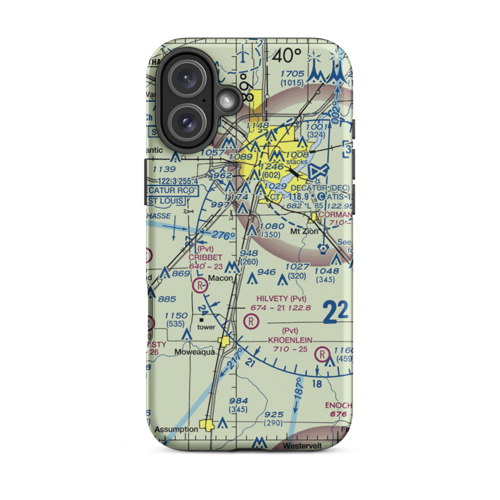 Snow Airport (2LL4) VFR Sectional  Tough iPhone Case iPhone 16 Plus model shown