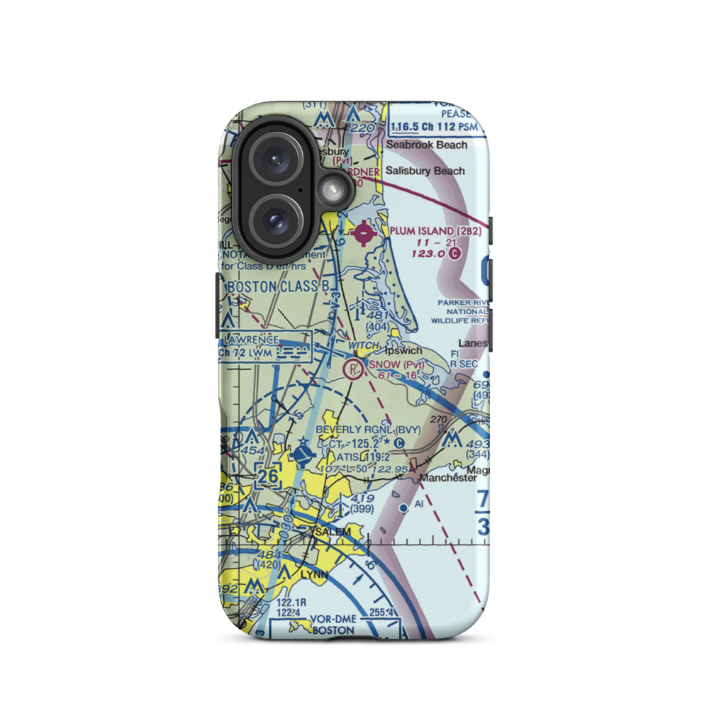 Snow Airport (MA36) VFR Sectional  Tough iPhone Case iPhone 16 model shown