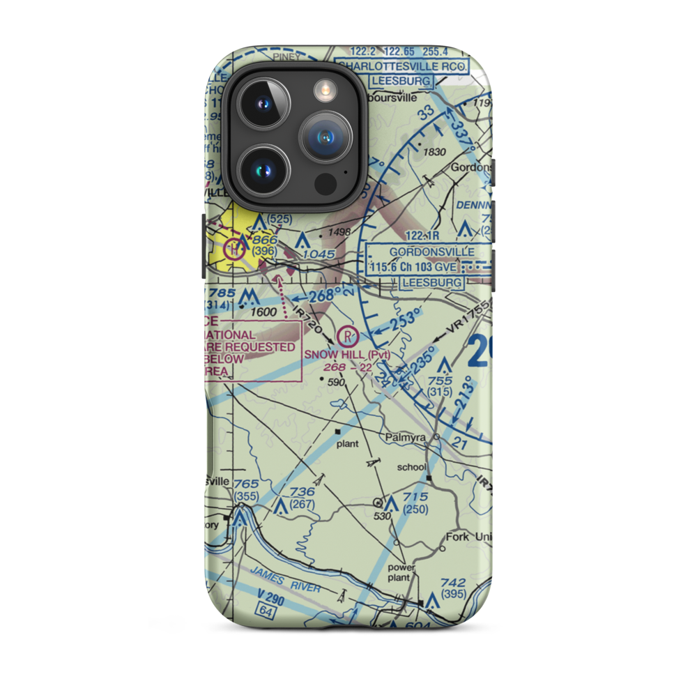 Snow Hill Airport (VA19) VFR Sectional  Tough iPhone Case iPhone 16 Pro Max model shown