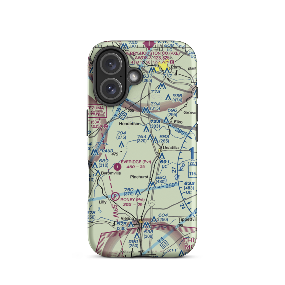 Snow Hill Airstrip (94GA) VFR Sectional  Tough iPhone Case iPhone 16 model shown