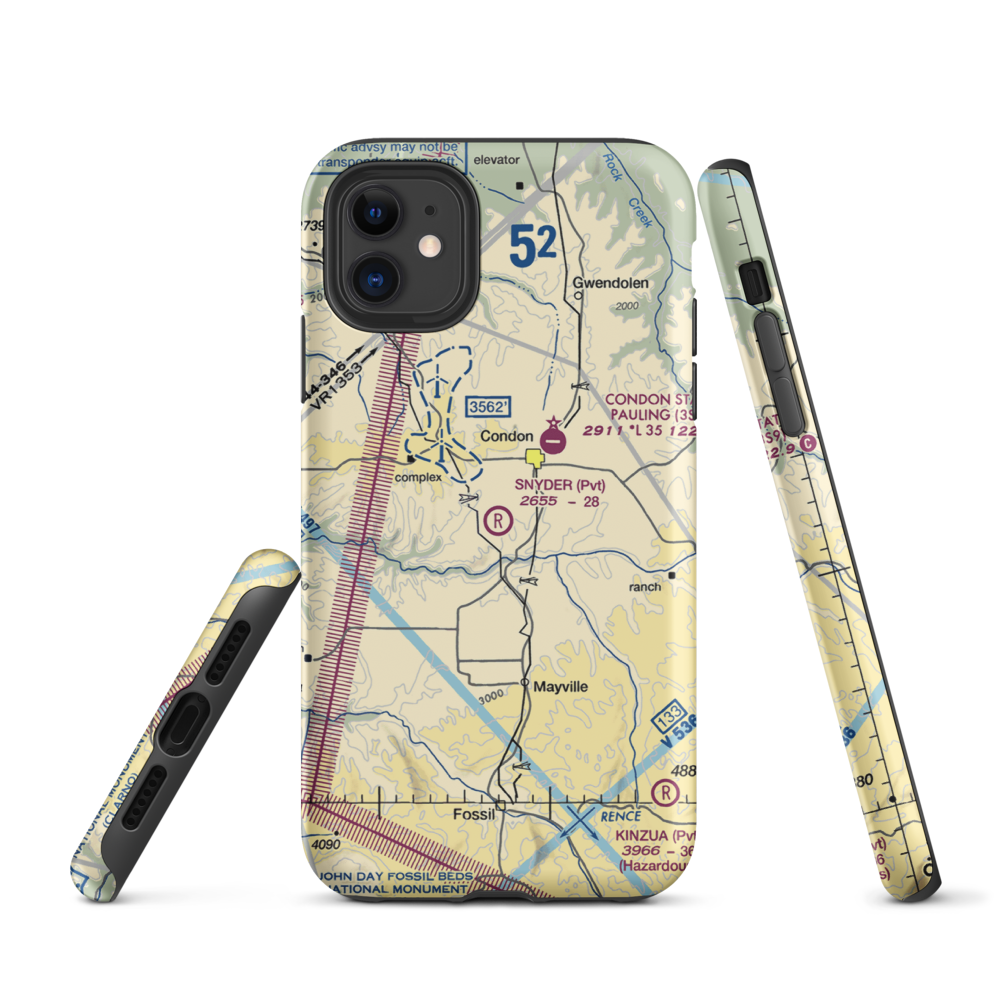 Snyder Ranch Airport (OR48) VFR Sectional  Tough iPhone Case iPhone 11 model shown