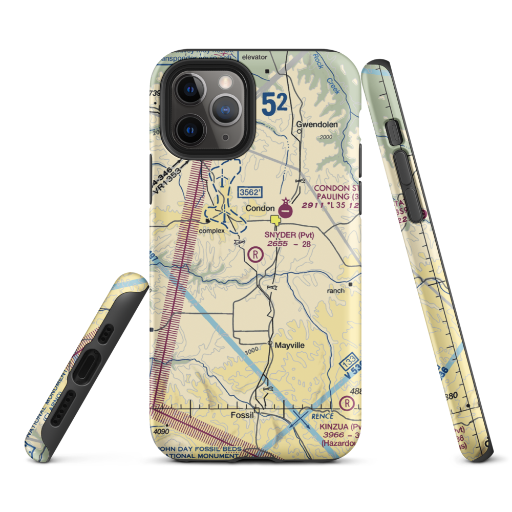 Snyder Ranch Airport (OR48) VFR Sectional  Tough iPhone Case iPhone 11 Pro model shown