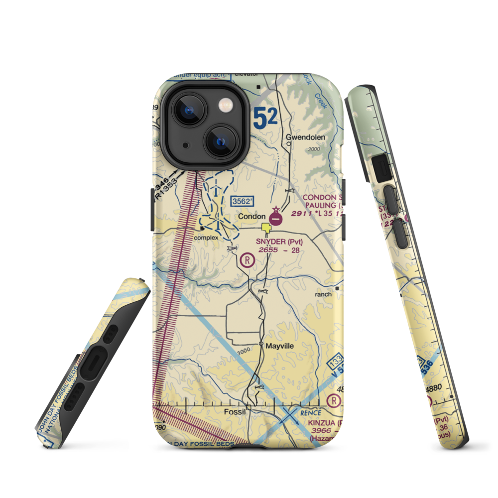 Snyder Ranch Airport (OR48) VFR Sectional  Tough iPhone Case iPhone 14 model shown