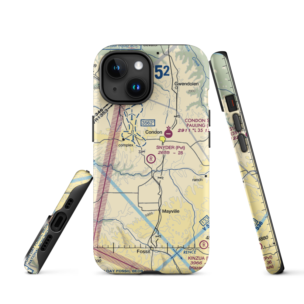 Snyder Ranch Airport (OR48) VFR Sectional  Tough iPhone Case iPhone 15 model shown