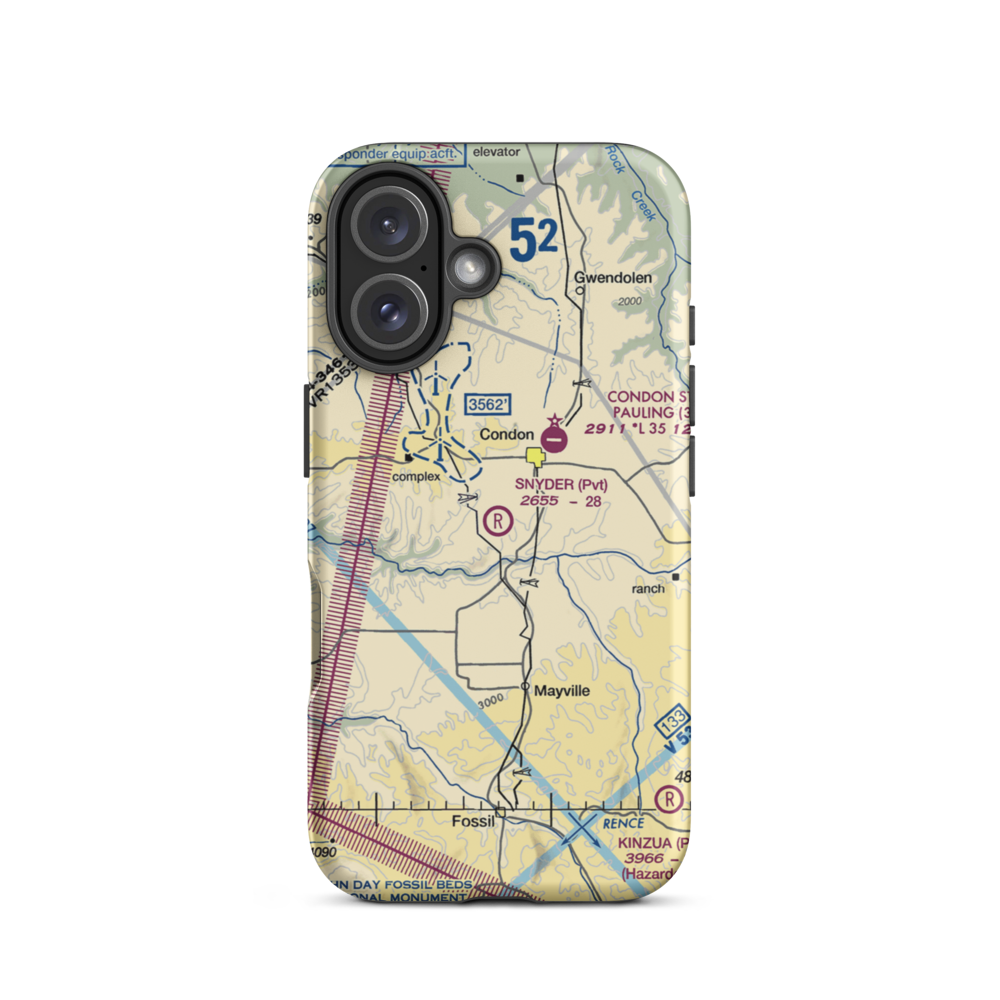 Snyder Ranch Airport (OR48) VFR Sectional  Tough iPhone Case iPhone 16 model shown