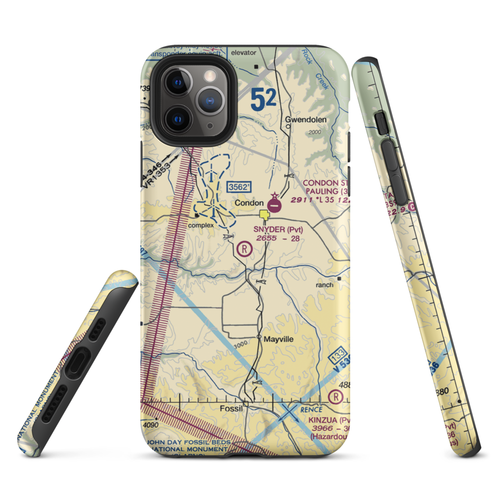 Snyder Ranch Airport (OR48) VFR Sectional  Tough iPhone Case iPhone 11 Pro Max model shown