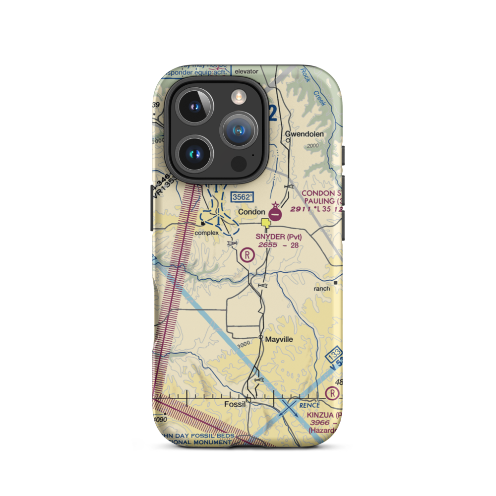 Snyder Ranch Airport (OR48) VFR Sectional  Tough iPhone Case iPhone 16 Pro model shown