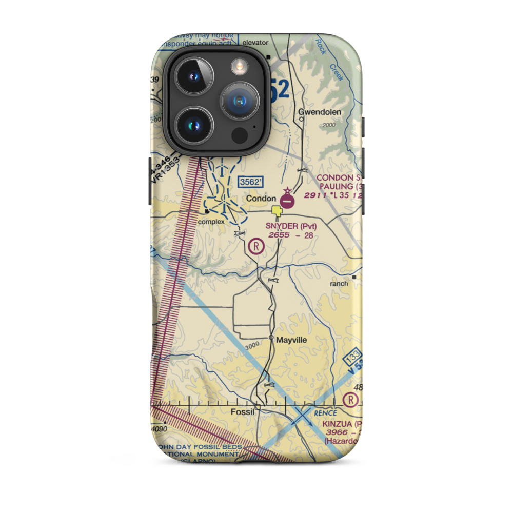 Snyder Ranch Airport (OR48) VFR Sectional  Tough iPhone Case iPhone 16 Pro Max model shown