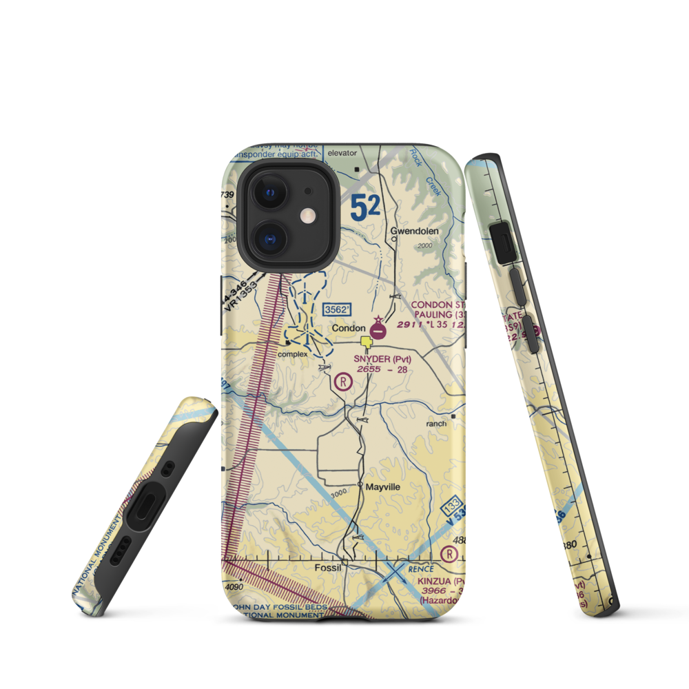 Snyder Ranch Airport (OR48) VFR Sectional  Tough iPhone Case iPhone 12 mini model shown