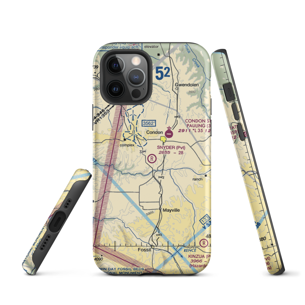 Snyder Ranch Airport (OR48) VFR Sectional  Tough iPhone Case iPhone 12 Pro model shown