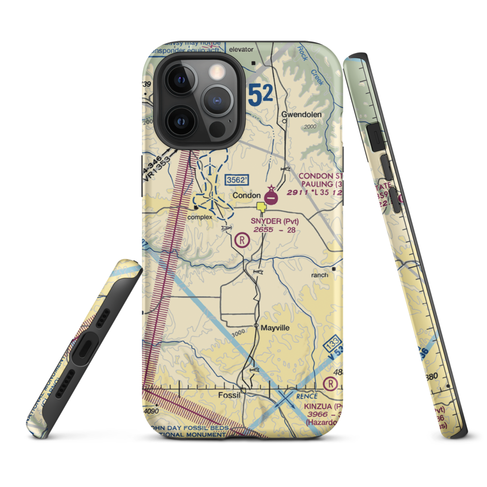 Snyder Ranch Airport (OR48) VFR Sectional  Tough iPhone Case iPhone 12 Pro Max model shown