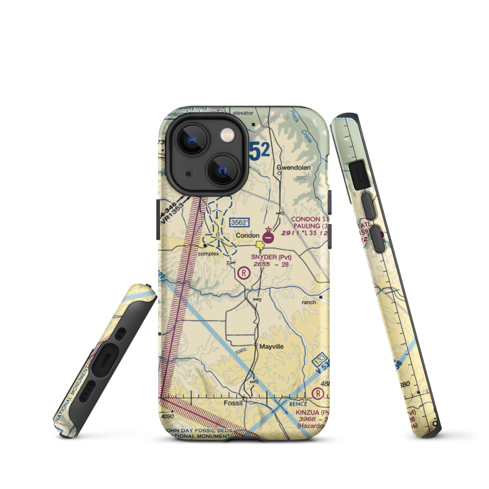 Snyder Ranch Airport (OR48) VFR Sectional  Tough iPhone Case iPhone 13 mini model shown