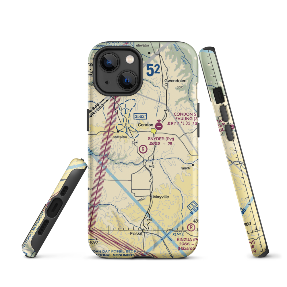 Snyder Ranch Airport (OR48) VFR Sectional  Tough iPhone Case iPhone 13 model shown