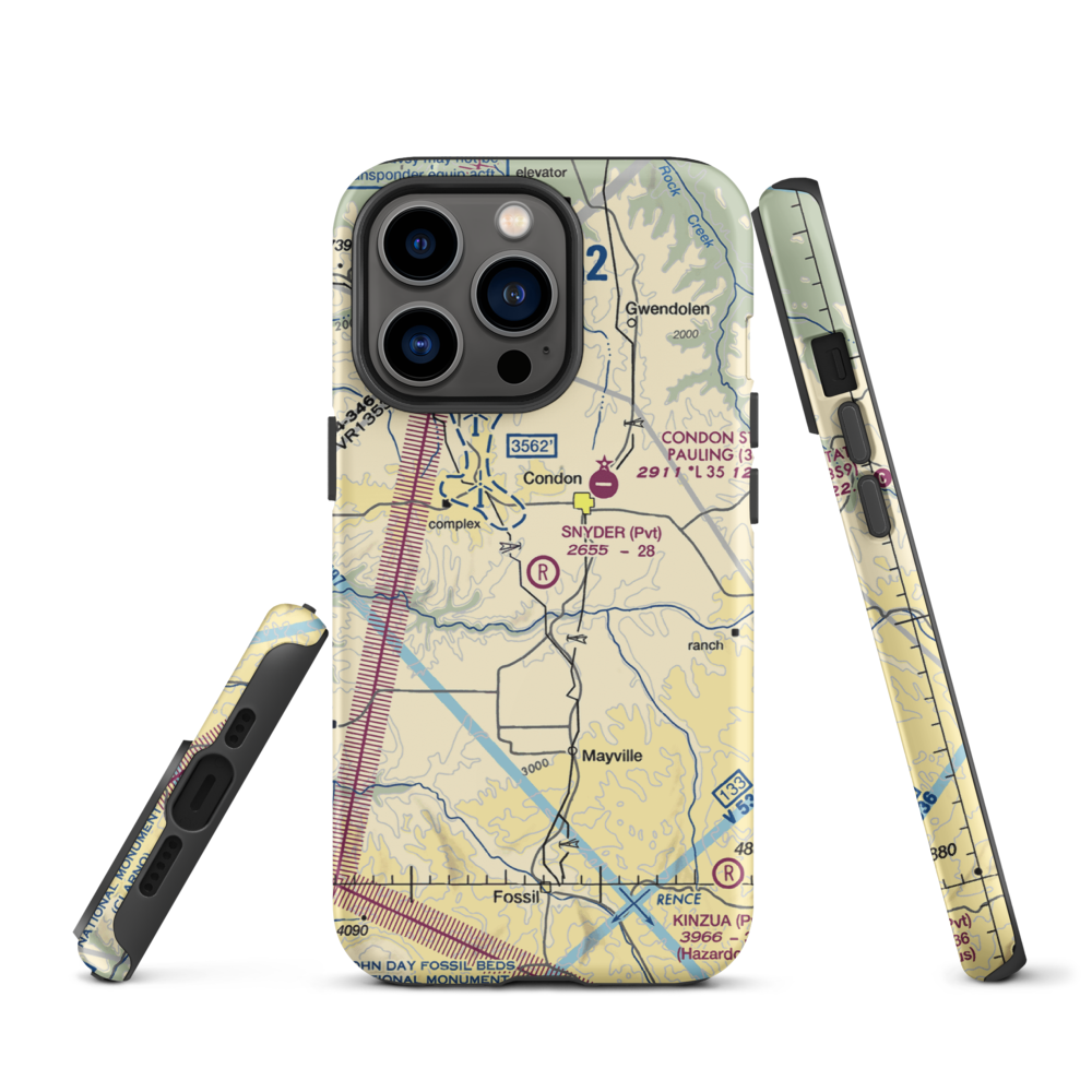 Snyder Ranch Airport (OR48) VFR Sectional  Tough iPhone Case iPhone 13 Pro model shown