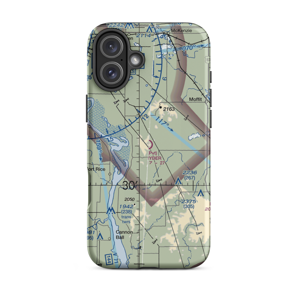 Snyders Airport (ND12) VFR Sectional  Tough iPhone Case iPhone 16 Plus model shown