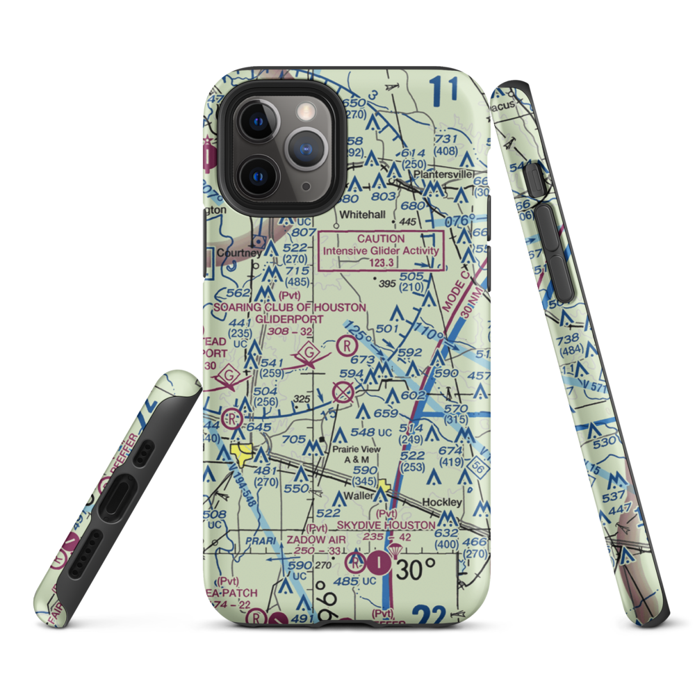 Soaring Club of Houston Gliderport (89TA) VFR Sectional  Tough iPhone Case iPhone 11 Pro model shown