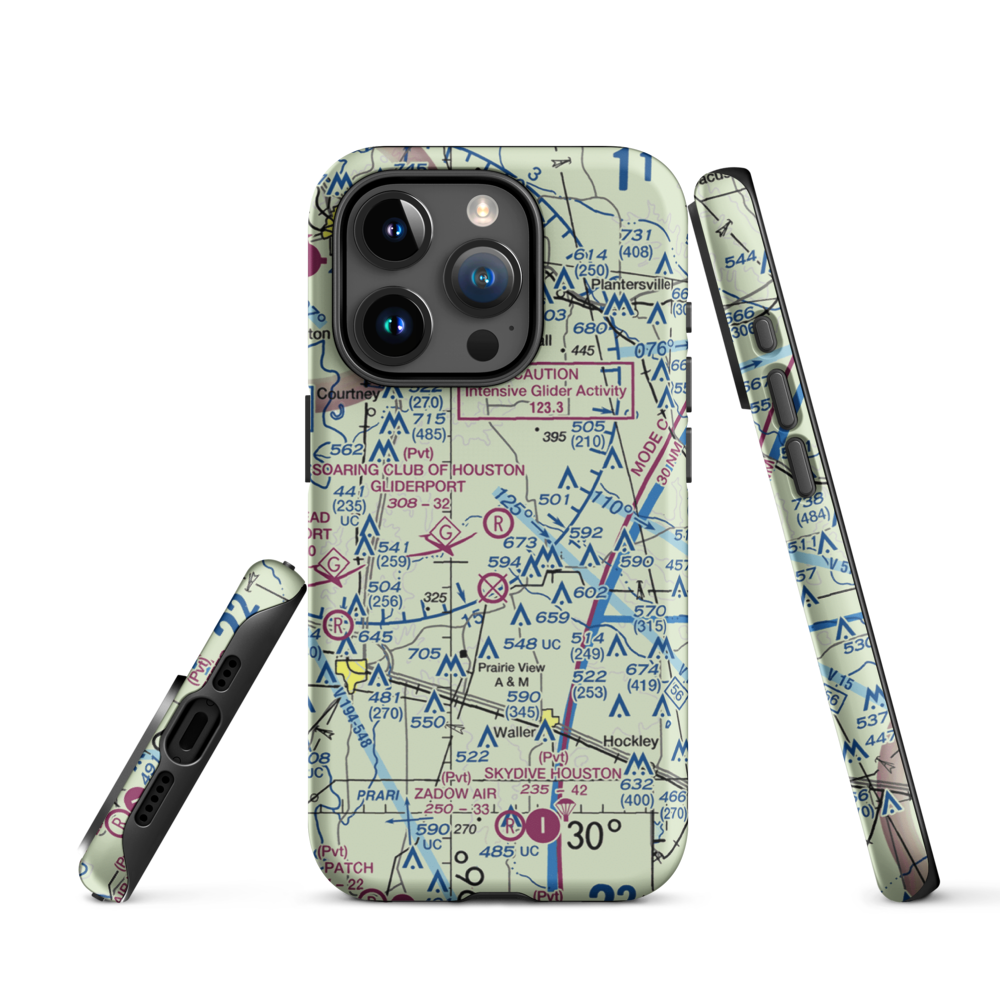 Soaring Club of Houston Gliderport (89TA) VFR Sectional  Tough iPhone Case iPhone 15 Pro model shown
